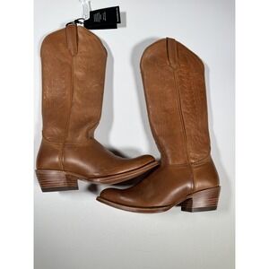 Black Star Women Western Boot EDEN STITCHED ONYX leather POINTED TOE Brown Sz 7